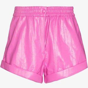ROTATE Beata faux-leather pink shorts